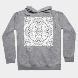 Light Gray Geometric Flower Mandala Hoodie